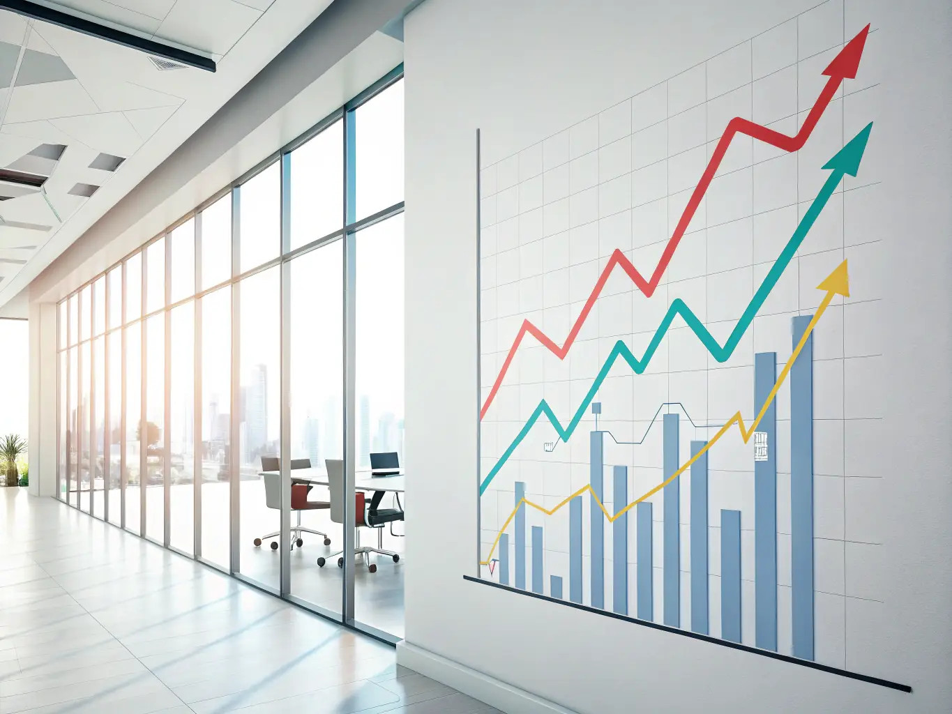 A graph showing steady growth in revenue, symbolizing the financial success achieved through RoyalUserZone's investment strategies.